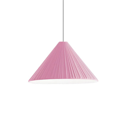 Nordic Pink Ribbed Umbrella Shape Indoor Pendant Light