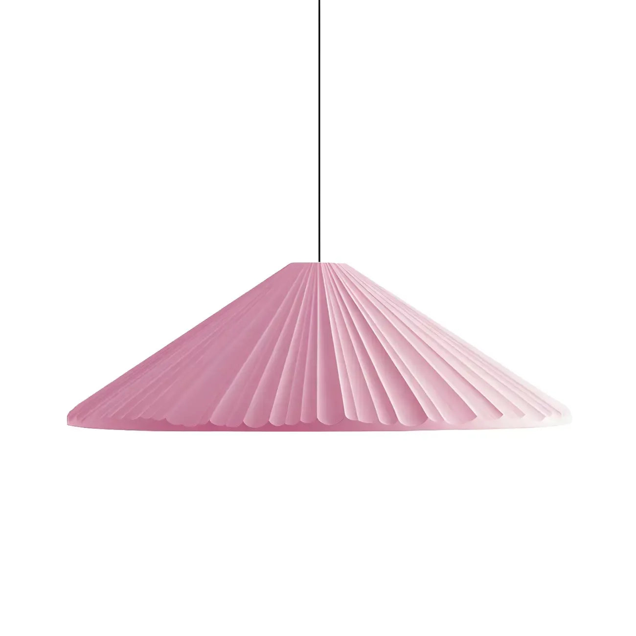 Nordic Pink Ribbed Umbrella Shape Indoor Pendant Light