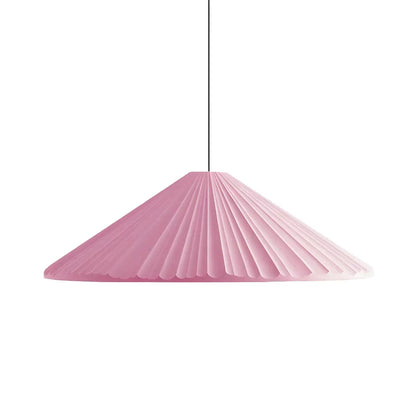 Nordic Pink Ribbed Umbrella Shape Indoor Pendant Light