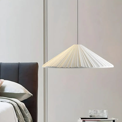 Nordic Pink Ribbed Umbrella Shape Indoor Pendant Light