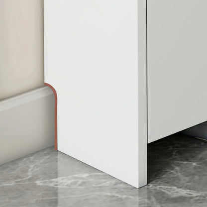3-Tier White Wood Shoe Cabinet with Drop Front