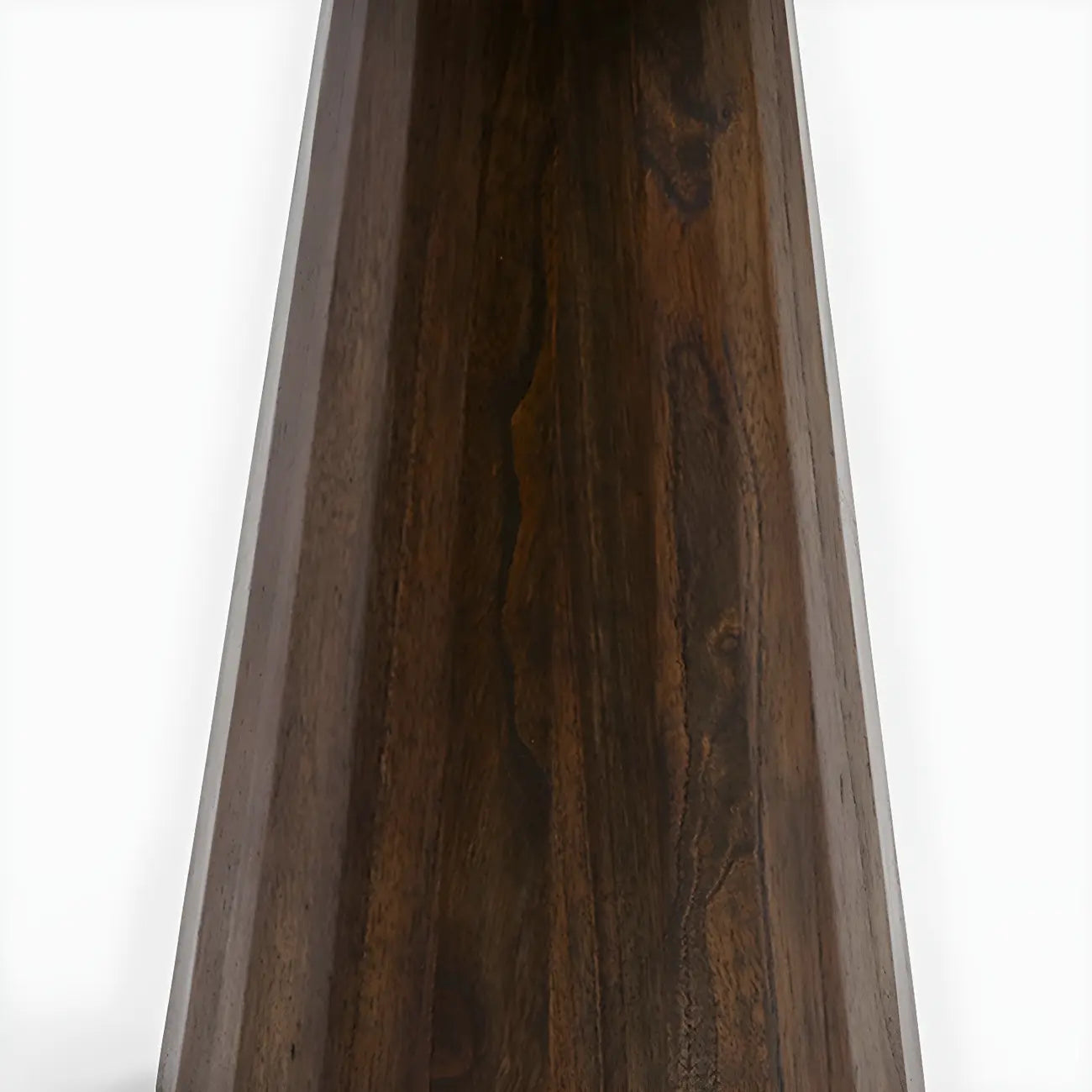 Minimalist Brown Stone-Top Wood Round Coffee Table