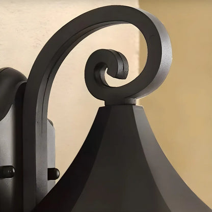 Industrial Black Metal Clear Glass Lantern Outdoor Wall Light