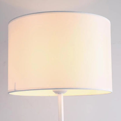 55 Modern Fabric Barrel Black Metal Floor Lamp