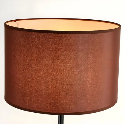 55 Modern Fabric Barrel Black Metal Floor Lamp