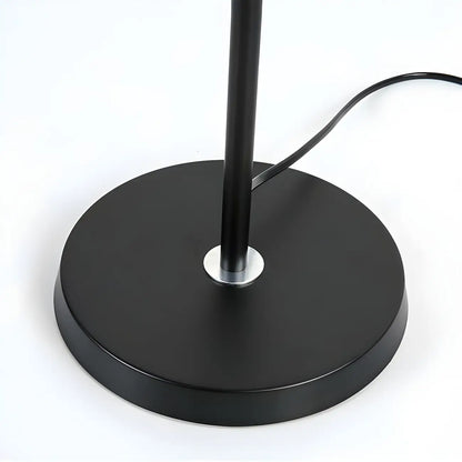 55 Modern Fabric Barrel Black Metal Floor Lamp