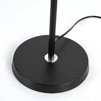 55 Modern Fabric Barrel Black Metal Floor Lamp