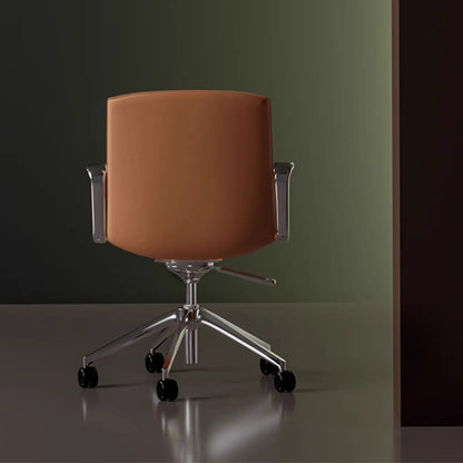 Modern Leather Adjustable Swivel Armrests Office Chair