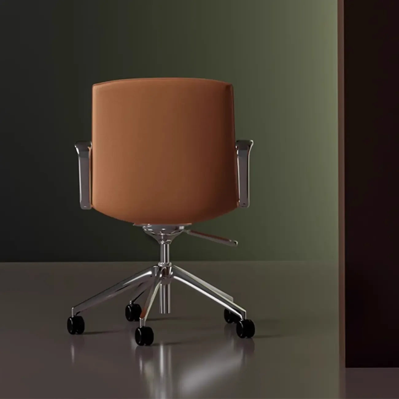 Modern Leather Adjustable Swivel Armrests Office Chair