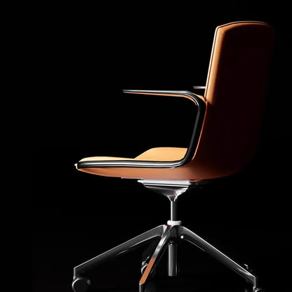 Modern Leather Adjustable Swivel Armrests Office Chair