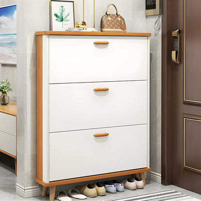 Entryway Vertical Solid Wood Shoe Storage Cabinet