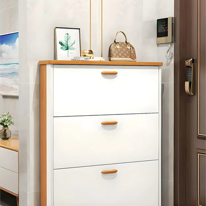 Entryway Vertical Solid Wood Shoe Storage Cabinet