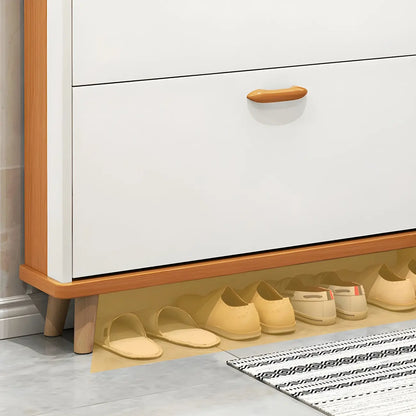 Entryway Vertical Solid Wood Shoe Storage Cabinet
