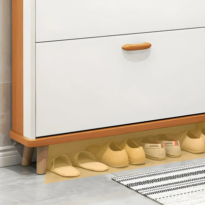 Entryway Vertical Solid Wood Shoe Storage Cabinet