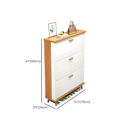 Entryway Vertical Solid Wood Shoe Storage Cabinet
