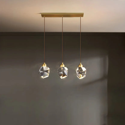 3-Light Modern Crystal Island Pendant Light for Kitchen