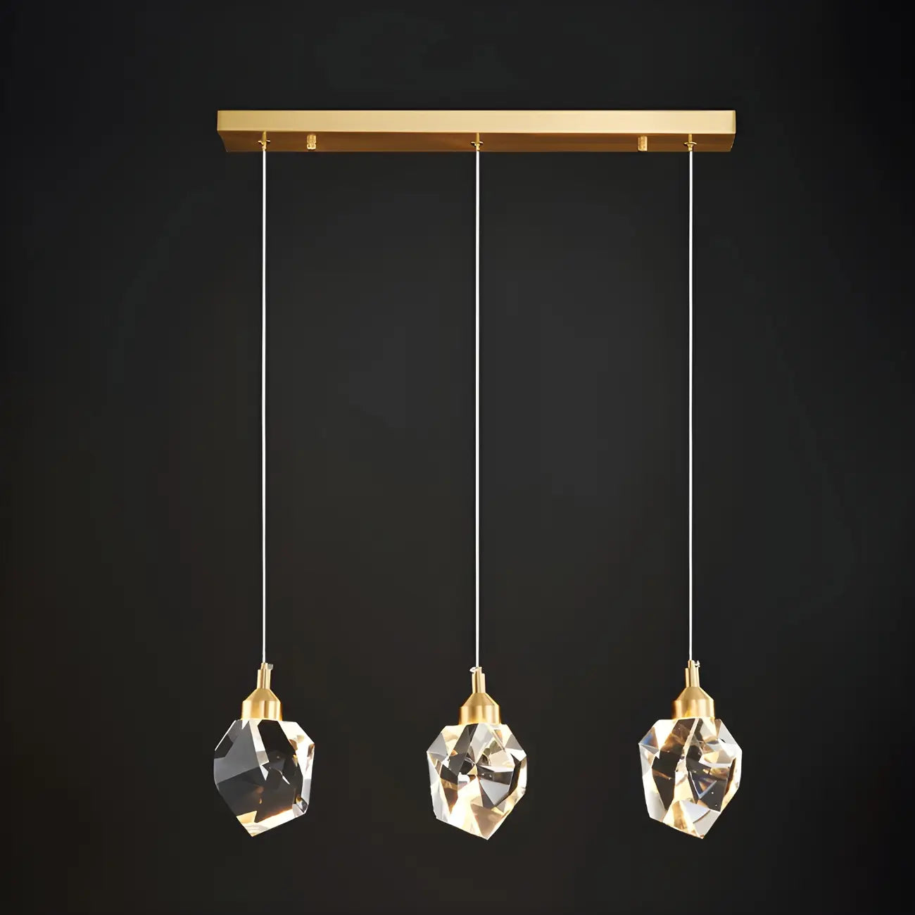 3-Light Modern Crystal Island Pendant Light for Kitchen