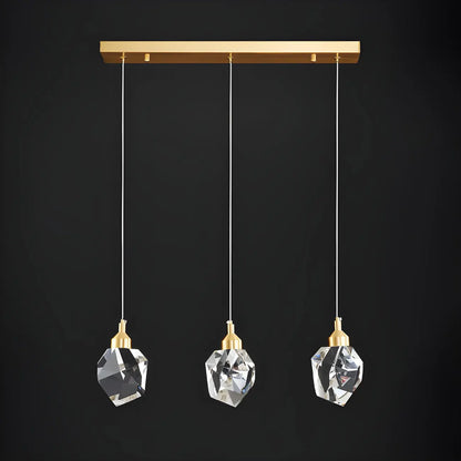3-Light Modern Crystal Island Pendant Light for Kitchen