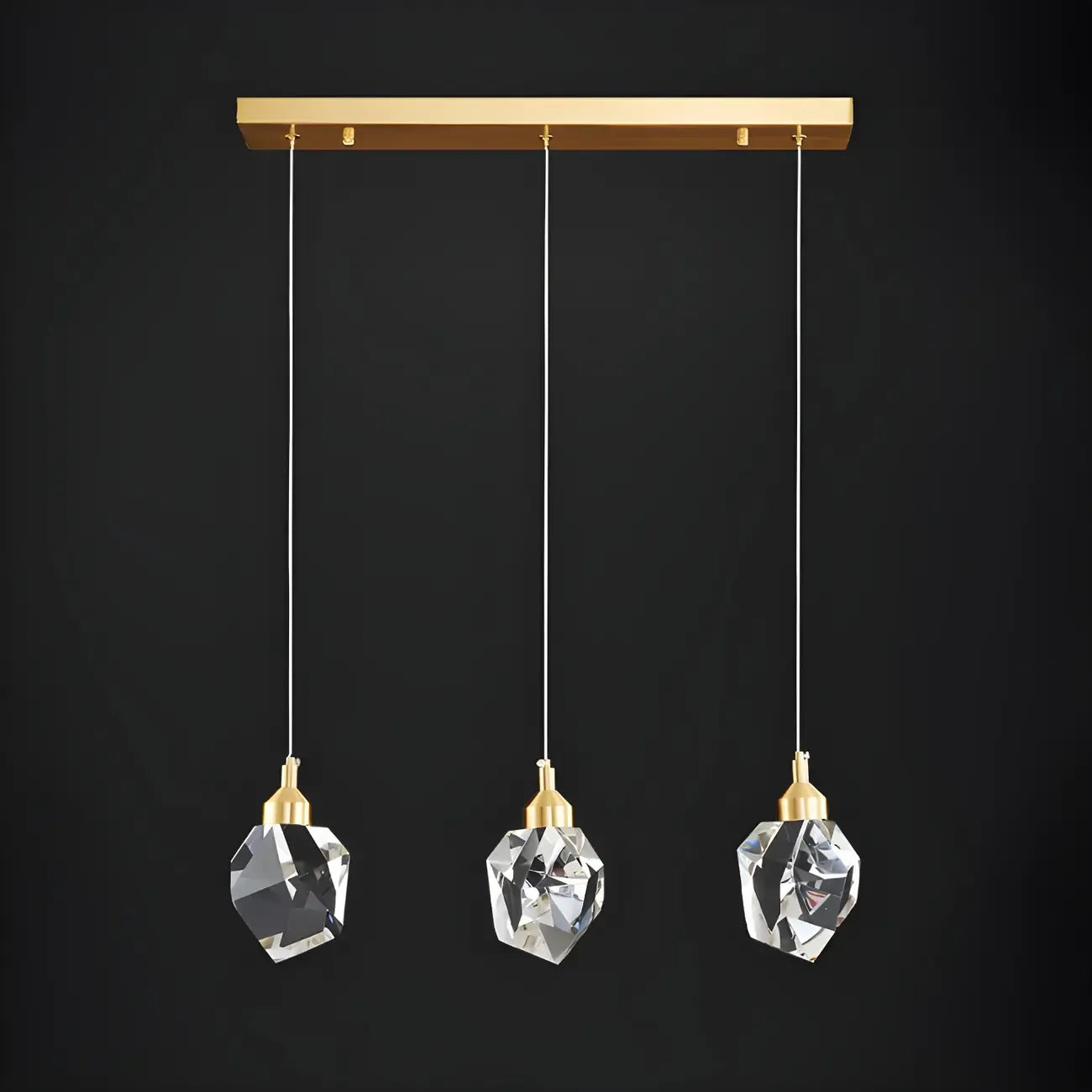 3-Light Modern Crystal Island Pendant Light for Kitchen