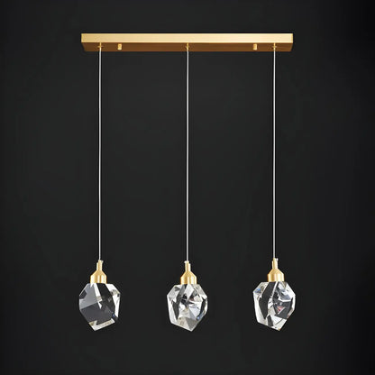 3-Light Modern Crystal Island Pendant Light for Kitchen