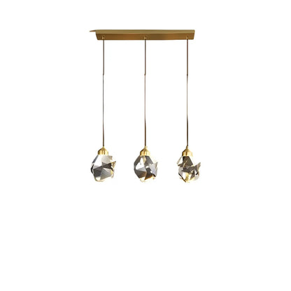 3-Light Modern Crystal Island Pendant Light for Kitchen