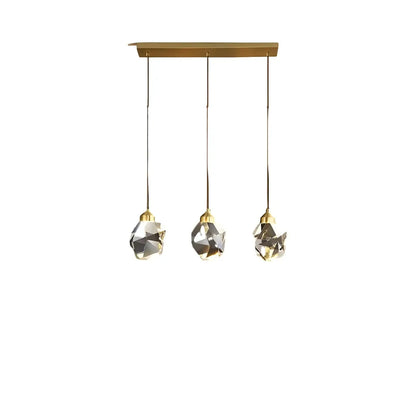 3-Light Modern Crystal Island Pendant Light for Kitchen