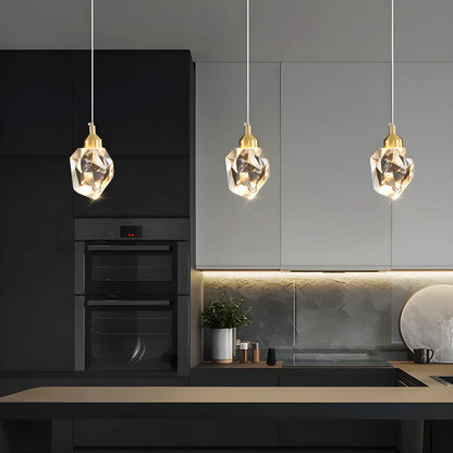 3-Light Modern Crystal Island Pendant Light for Kitchen