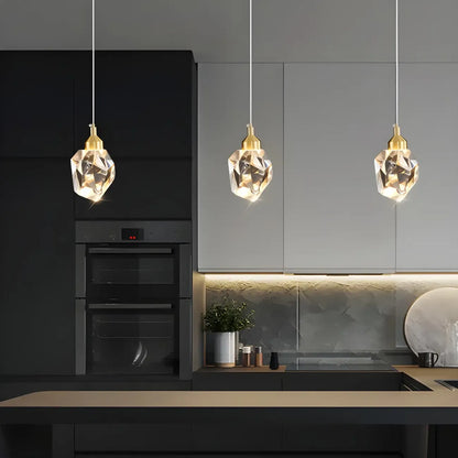3-Light Modern Crystal Island Pendant Light for Kitchen