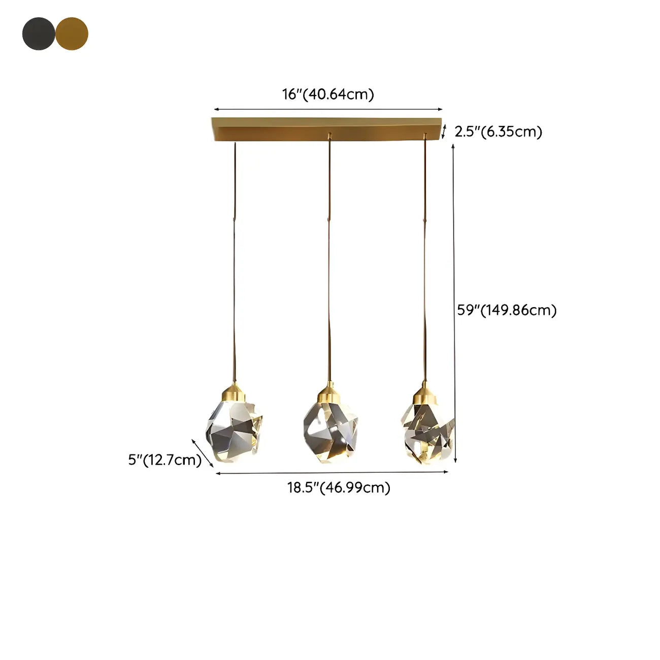 3-Light Modern Crystal Island Pendant Light for Kitchen