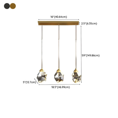 3-Light Modern Crystal Island Pendant Light for Kitchen