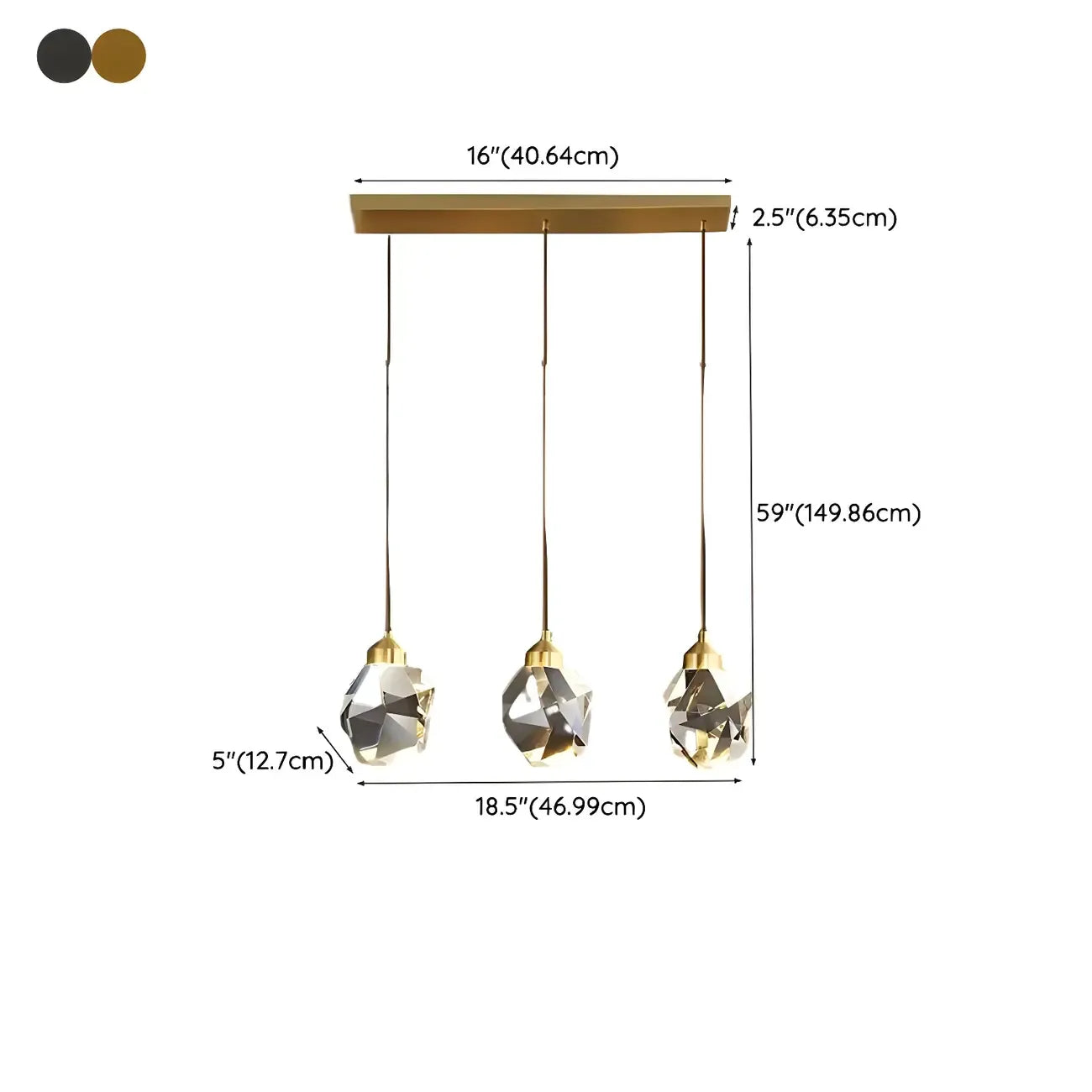 3-Light Modern Crystal Island Pendant Light for Kitchen
