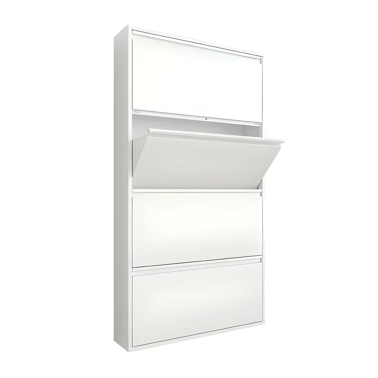Grey/White Metal Wall Mounted Shoe Storage Cabinet