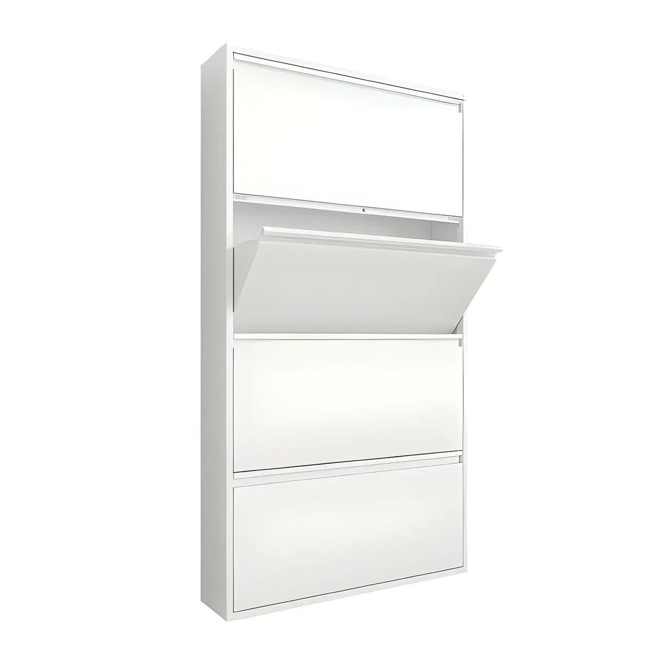 Grey/White Metal Wall Mounted Shoe Storage Cabinet