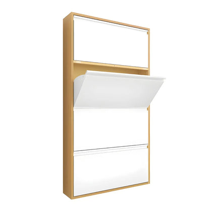 Grey/White Metal Wall Mounted Shoe Storage Cabinet