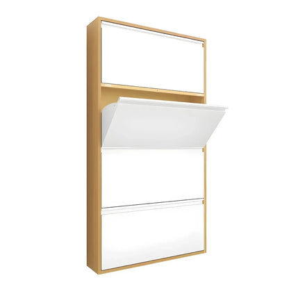 Grey/White Metal Wall Mounted Shoe Storage Cabinet