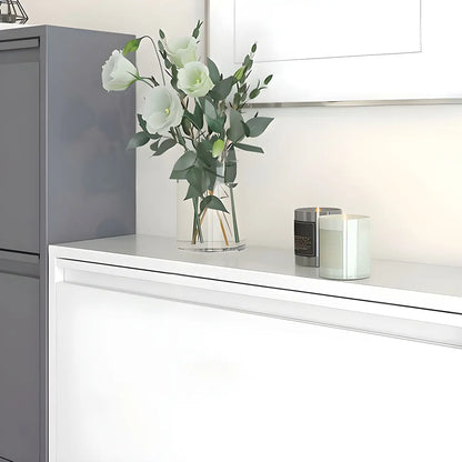 Grey/White Metal Wall Mounted Shoe Storage Cabinet