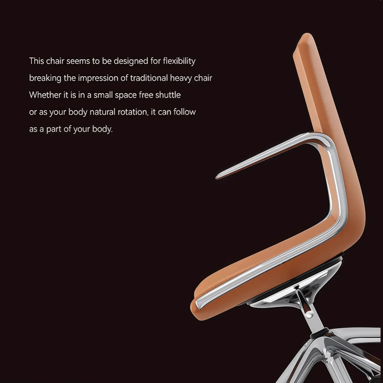 Modern Leather Adjustable Swivel Armrests Office Chair