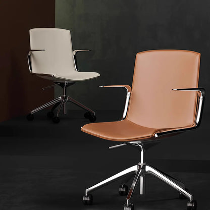Modern Leather Adjustable Swivel Armrests Office Chair