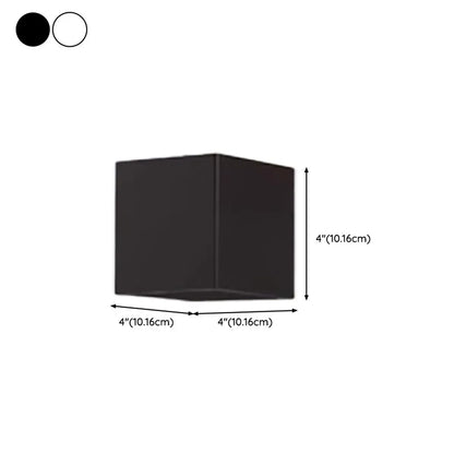 Square Modern Black Metal LED Wall Sconce for Hallway 2-Light