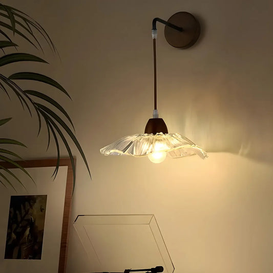 Transparent 9-Inch Wall Mount Light for Bedside Decor