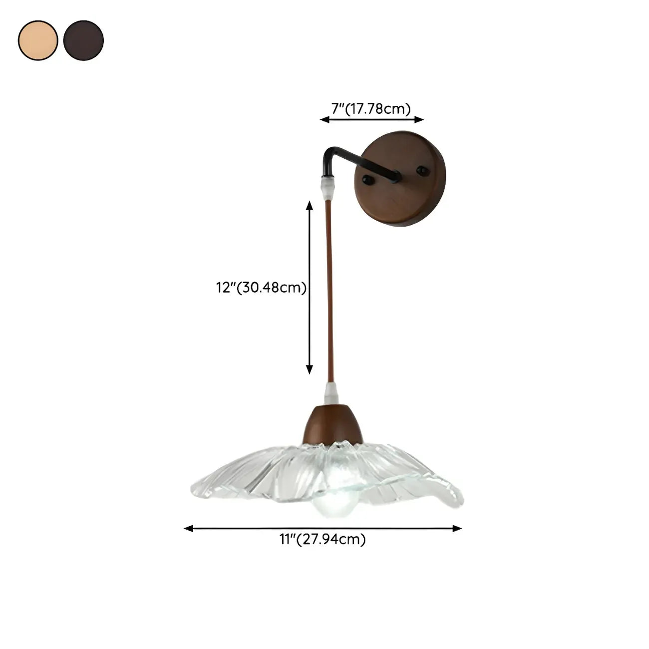 Transparent 9-Inch Wall Mount Light for Bedside Decor