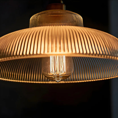 Minimalist Clear Glass Bowl Gold Rope Hanging Pendant Light