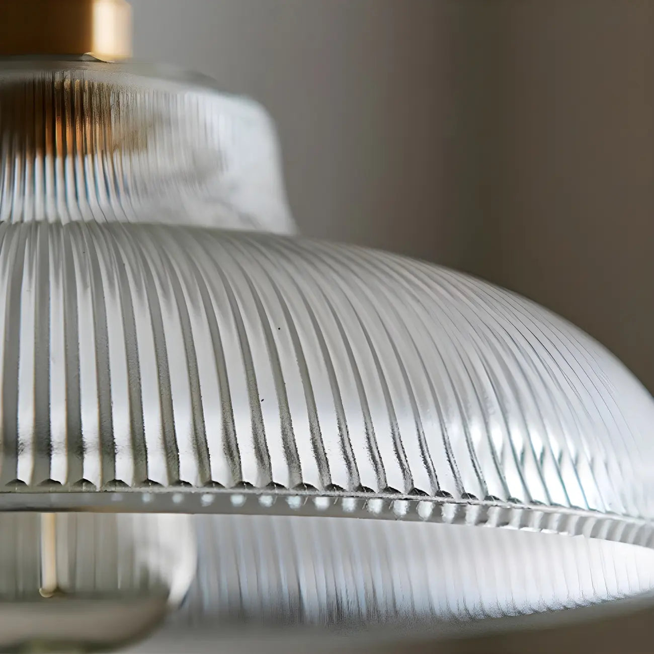 Minimalist Clear Glass Bowl Gold Rope Hanging Pendant Light