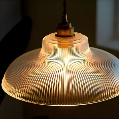 Minimalist Clear Glass Bowl Gold Rope Hanging Pendant Light