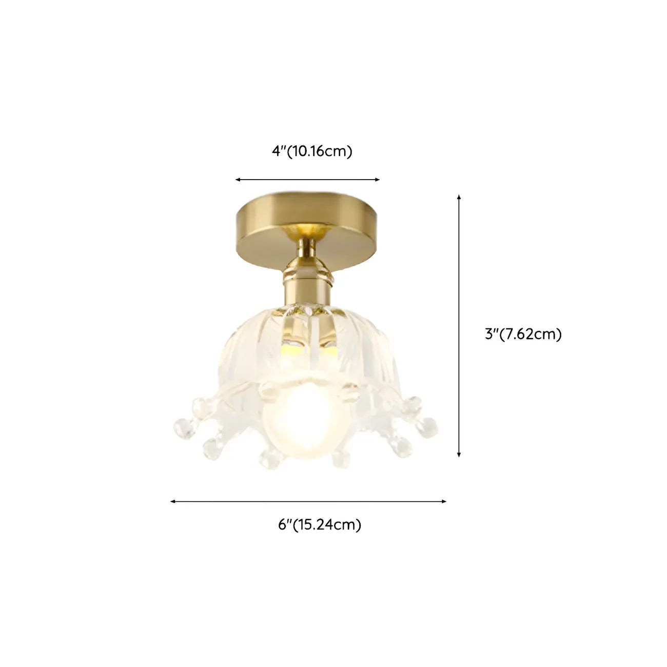 Geometric Gold Semi Flush LED Ceiling Light for Aisle Decor