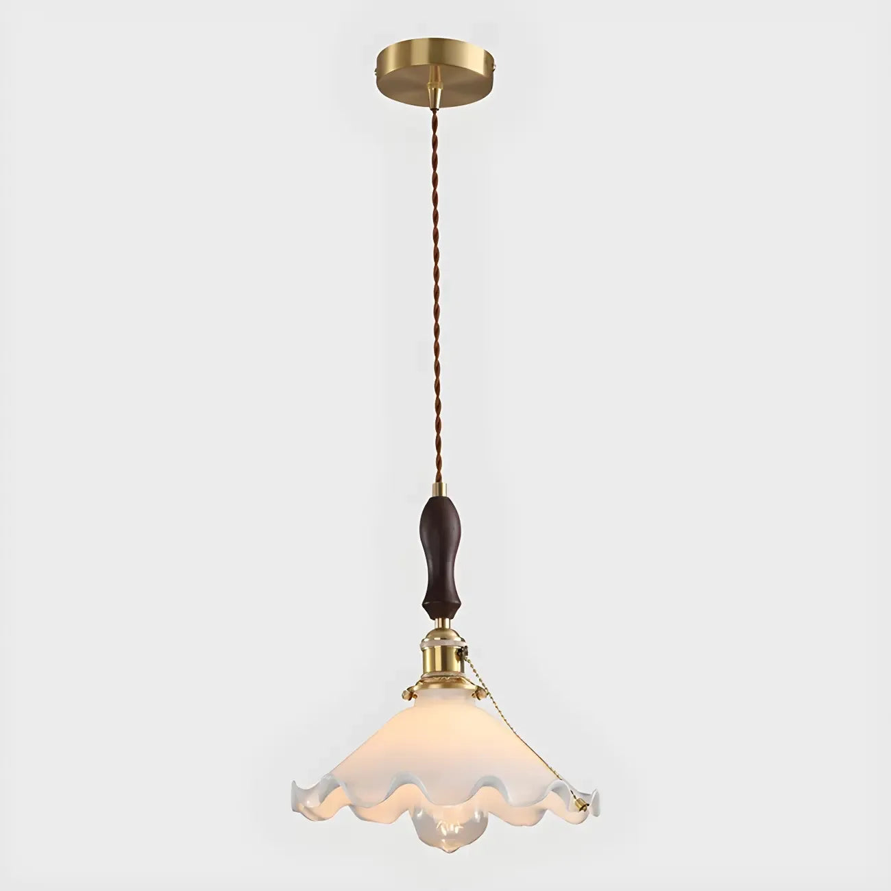 Modern Gold Accent Glass Flower Pendant Light