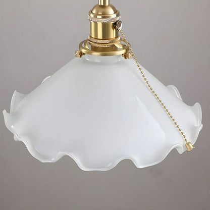 Modern Gold Accent Glass Flower Pendant Light