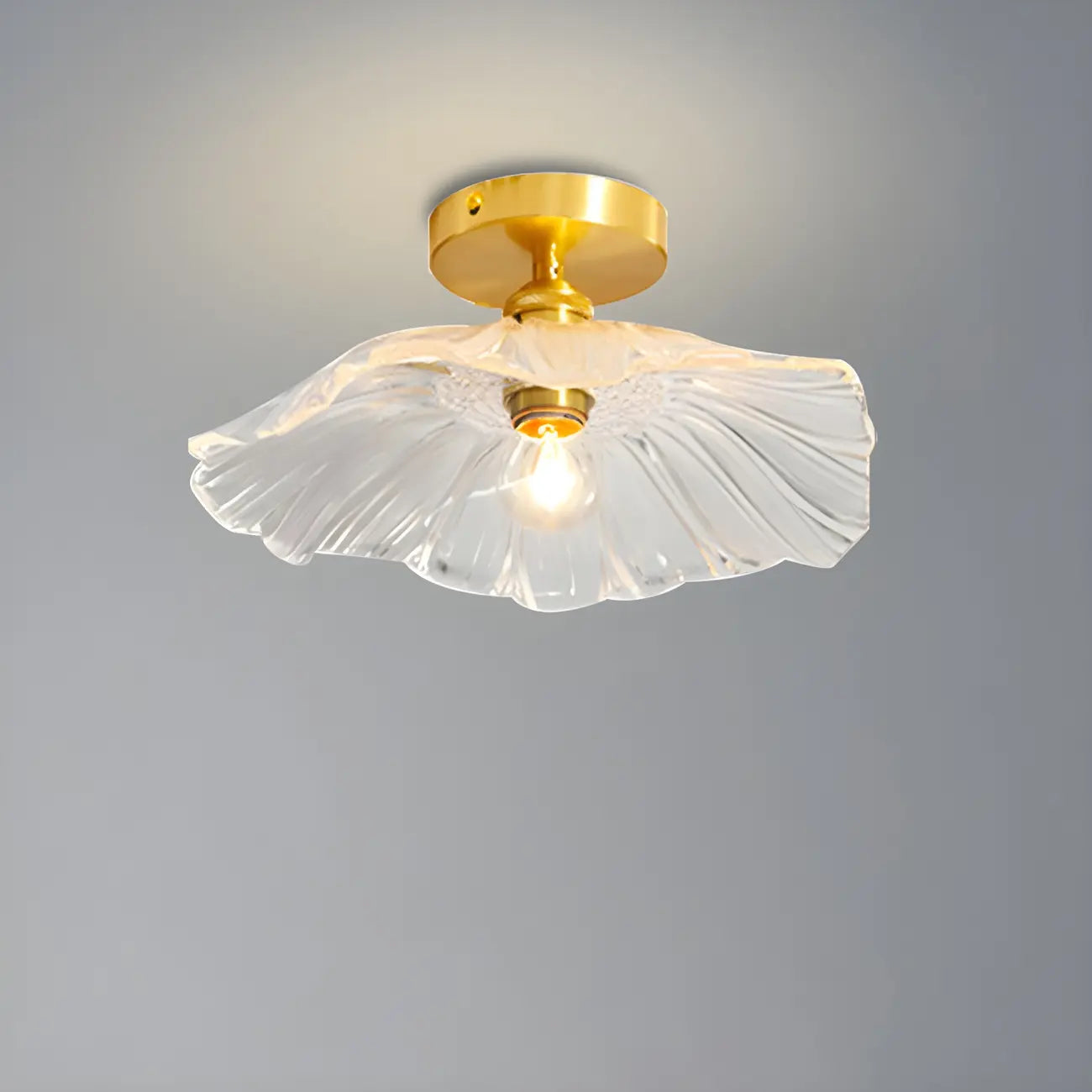 Modern Glass Semi-Flush Ceiling Light for Living Spaces