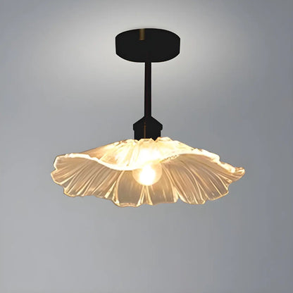 Modern Glass Semi-Flush Ceiling Light for Living Spaces