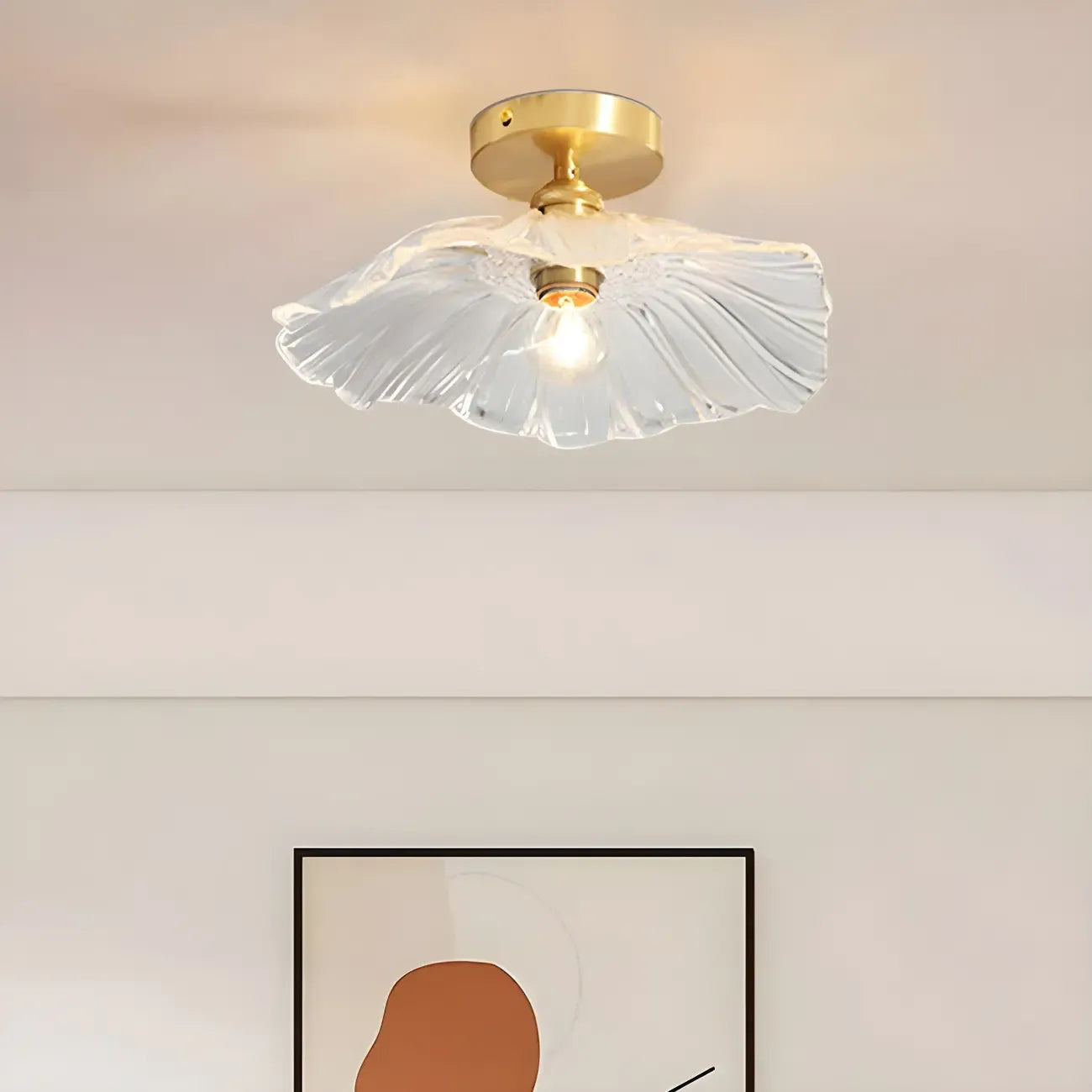Modern Glass Semi-Flush Ceiling Light for Living Spaces